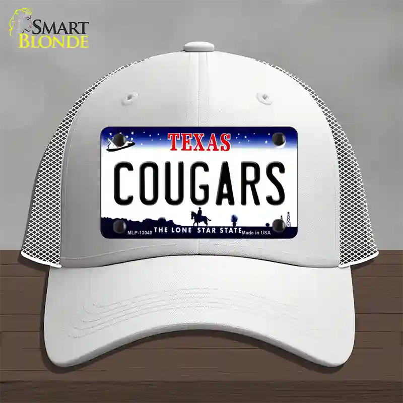 Cougars Novelty License Plate Hat Mesh / White