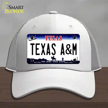 Texas A&M Novelty License Plate Hat Mesh / White