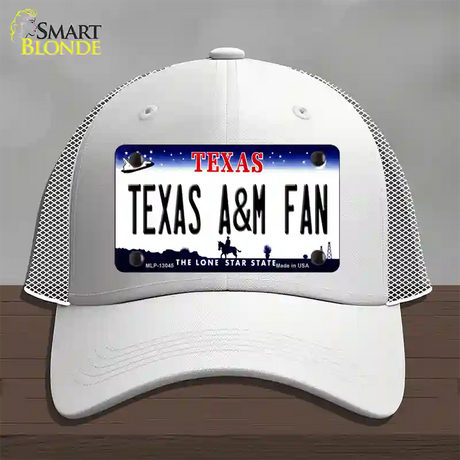 Texas A&M Fan Novelty License Plate Hat Mesh / White