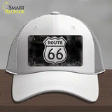 Route 66 Black & White Novelty License Plate Hat Mesh / White