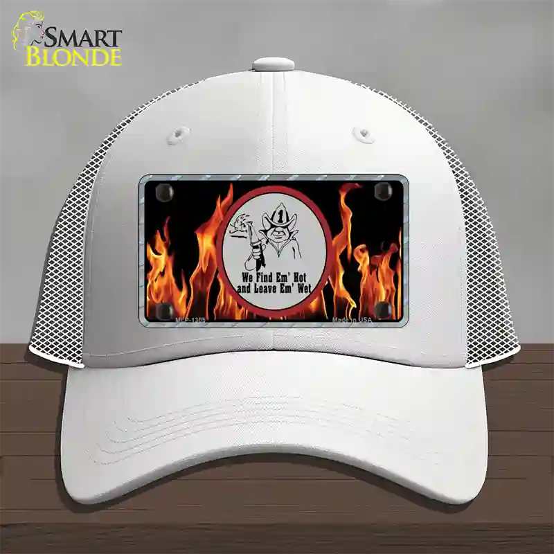 Find Hot Leave Wet Firefighter Novelty License Plate Hat Mesh / White