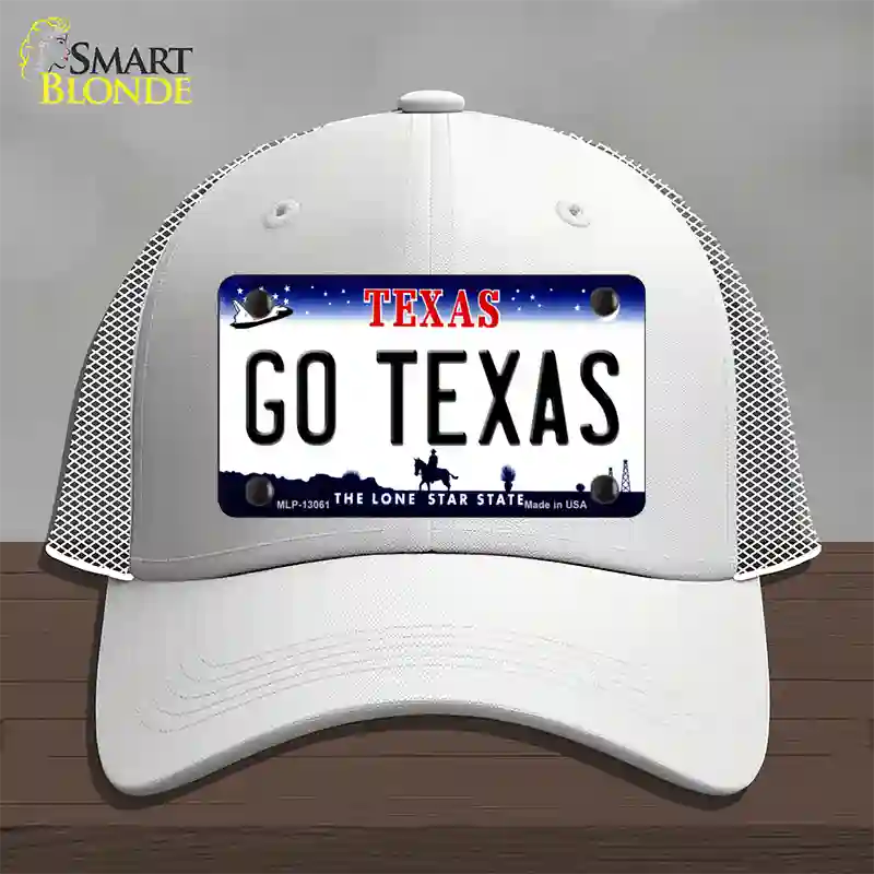 Go Texas Novelty License Plate Hat Mesh / White