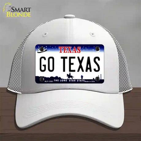 Go Texas Novelty License Plate Hat Mesh / White