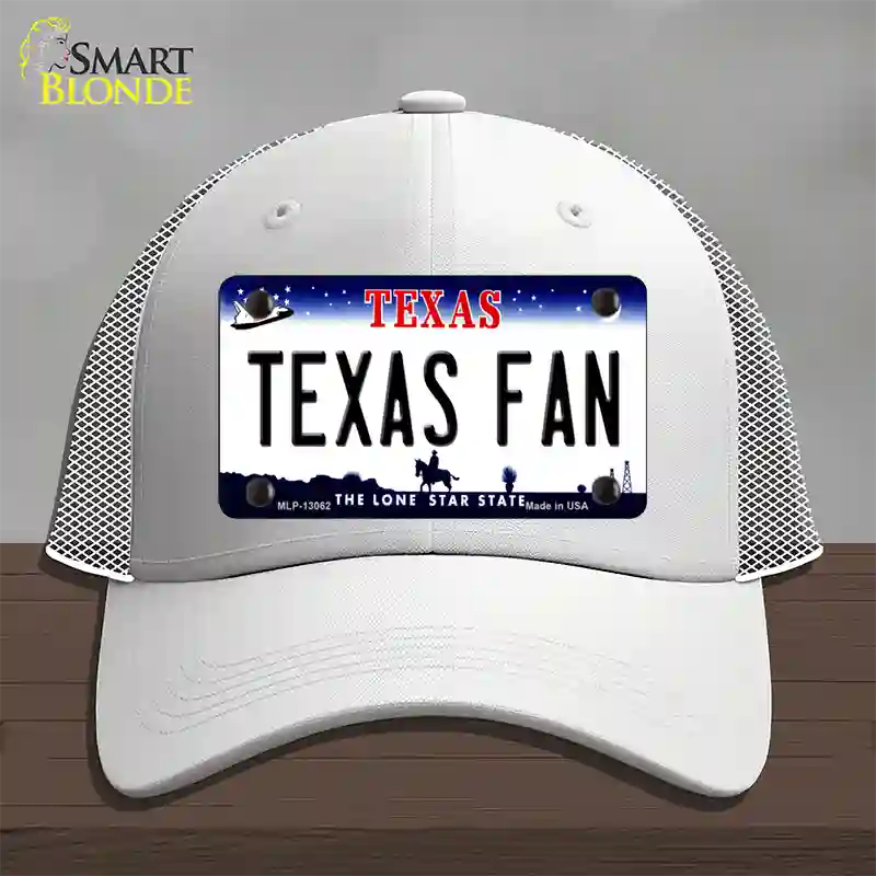 Texas Fan Novelty License Plate Hat Mesh / White