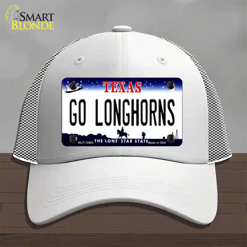 Go Longhorns Novelty License Plate Hat Mesh / White