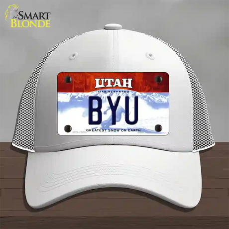 BYU Novelty License Plate Hat Mesh / White