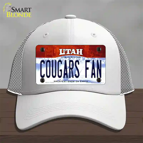 Cougars Fan Utah Novelty License Plate Hat Mesh / White