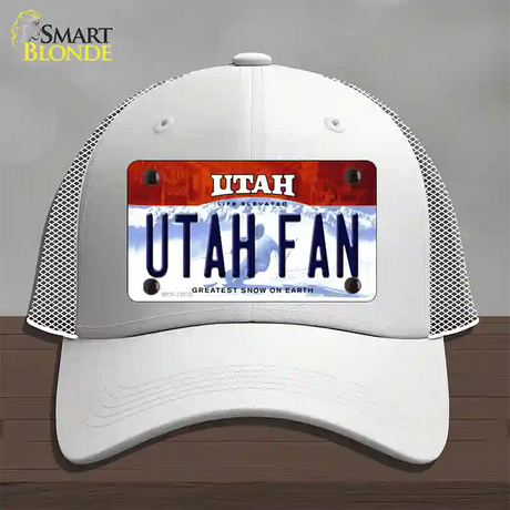 Utah Fan Novelty License Plate Hat Mesh / White