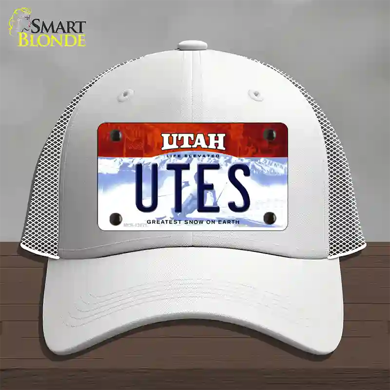 Utes Novelty License Plate Hat Mesh / White