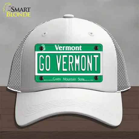 Go Vermont Novelty License Plate Hat Mesh / White