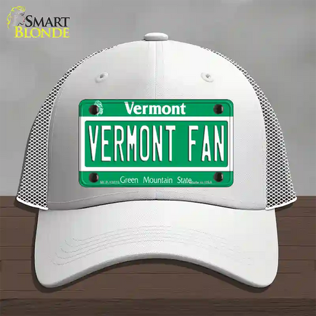 Vermont Fan Novelty License Plate Hat Mesh / White