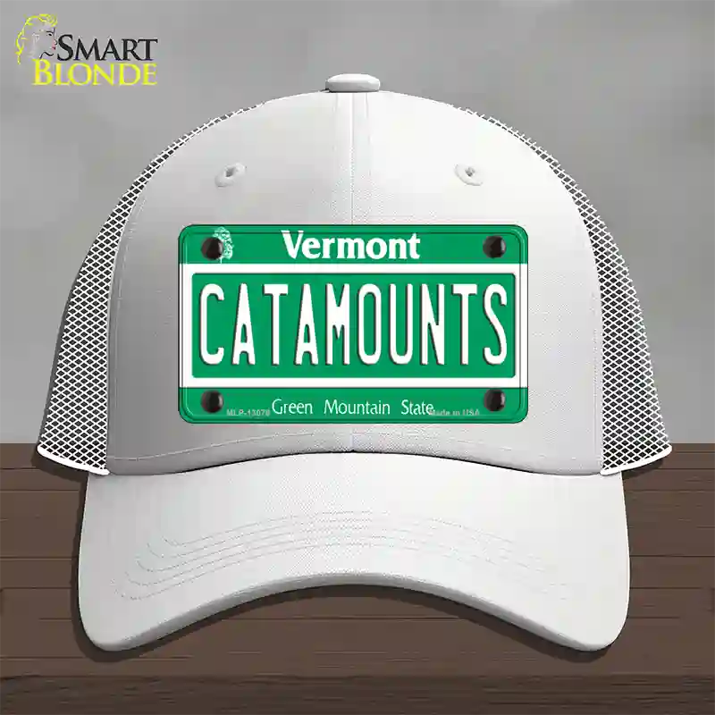 Catamounts Novelty License Plate Hat Mesh / White