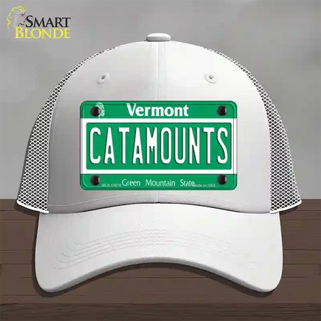 Catamounts Novelty License Plate Hat Mesh / White