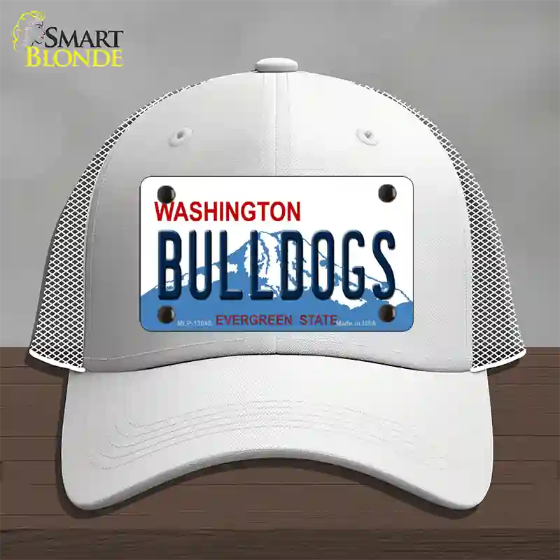 Bulldogs Washington State Novelty License Plate Hat Mesh / White