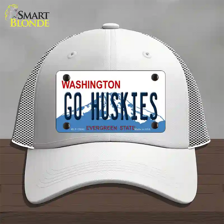 Go Huskies Novelty License Plate Hat Mesh / White