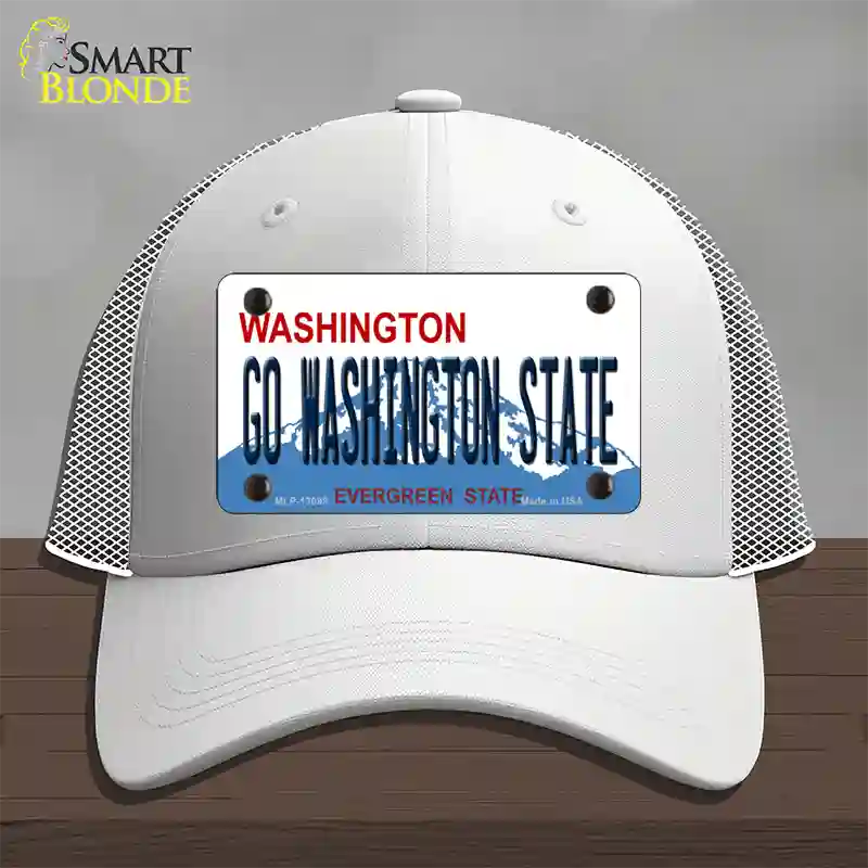 Go Washington State Novelty License Plate Hat Mesh / White