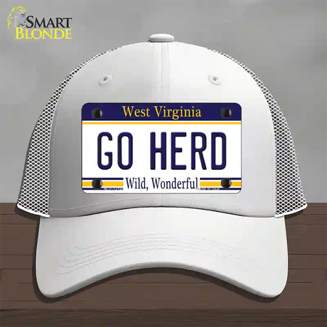 Go Herd Novelty License Plate Hat Mesh / White