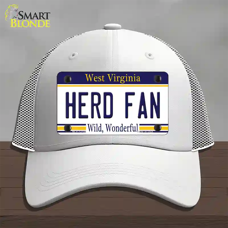 Herd Fan Novelty License Plate Hat Mesh / White