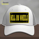 Hell On Wheels Novelty License Plate Hat Mesh / White