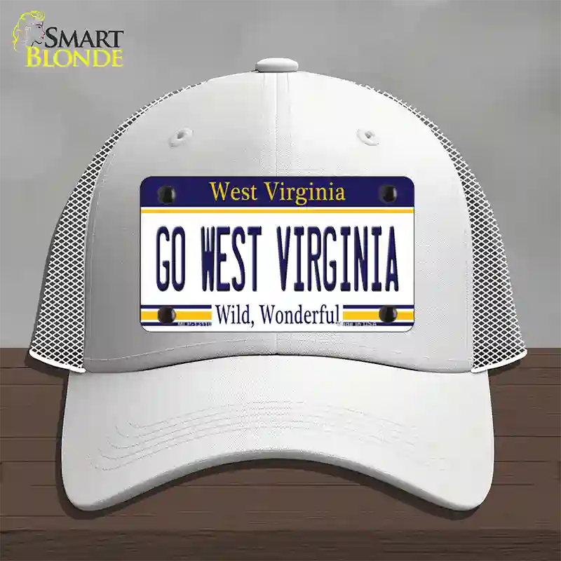 Go West Virginia Novelty License Plate Hat Mesh / White