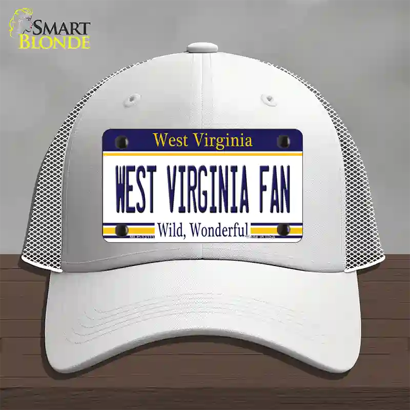 West Virginia Fan Novelty License Plate Hat Mesh / White