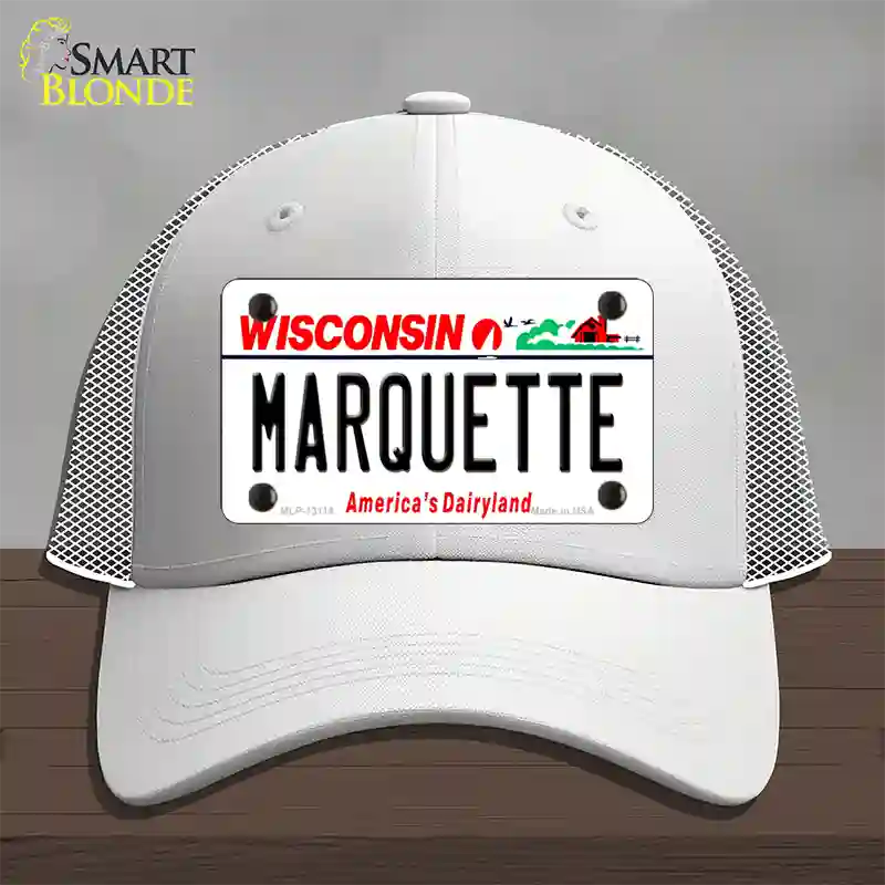 Marquette Novelty License Plate Hat Mesh / White