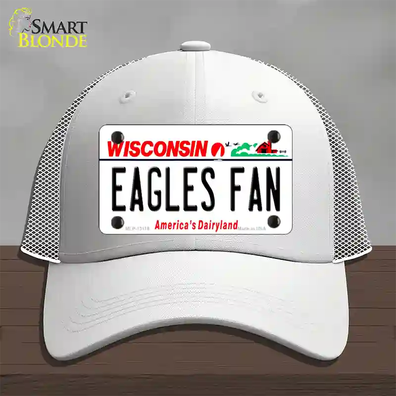 Eagles Fan Wisconsin Novelty License Plate Hat Mesh / White