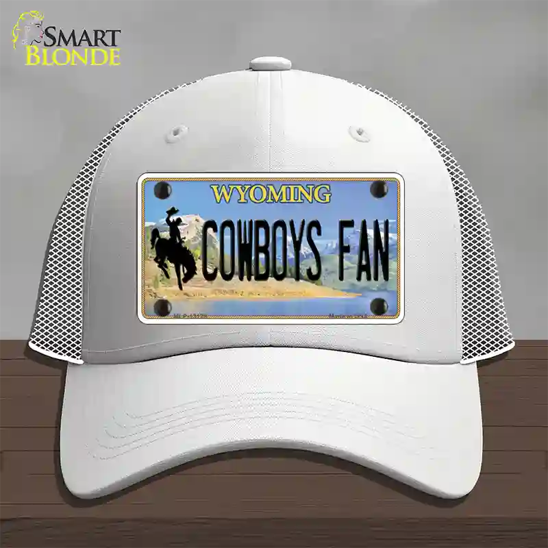 Cowboys Fan Wyoming Novelty License Plate Hat Mesh / White