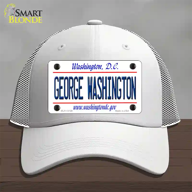 George Washington Novelty License Plate Hat Mesh / White