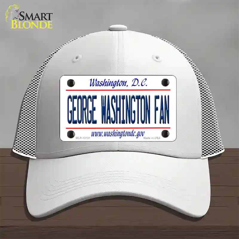 George Washington Fan Novelty License Plate Hat Mesh / White