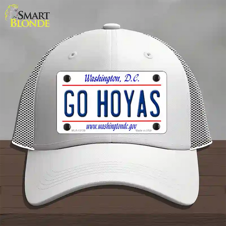 Go Hoyas Novelty License Plate Hat Mesh / White