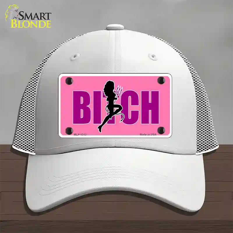 She-Devil Bitch Novelty License Plate Hat Mesh / White