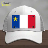 Acadian Canada Flag Novelty License Plate Hat Mesh / White