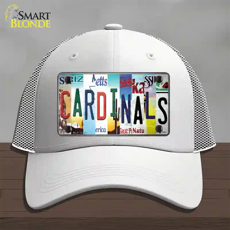 Cardinals Strip Art Novelty License Plate Hat Tag Mesh / White