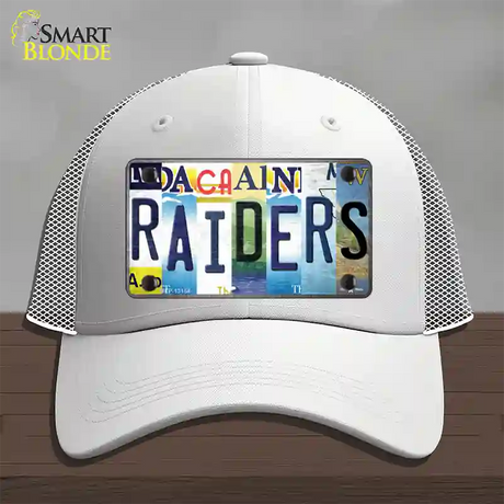 Raiders Strip Art Novelty License Plate Hat Tag Mesh / White