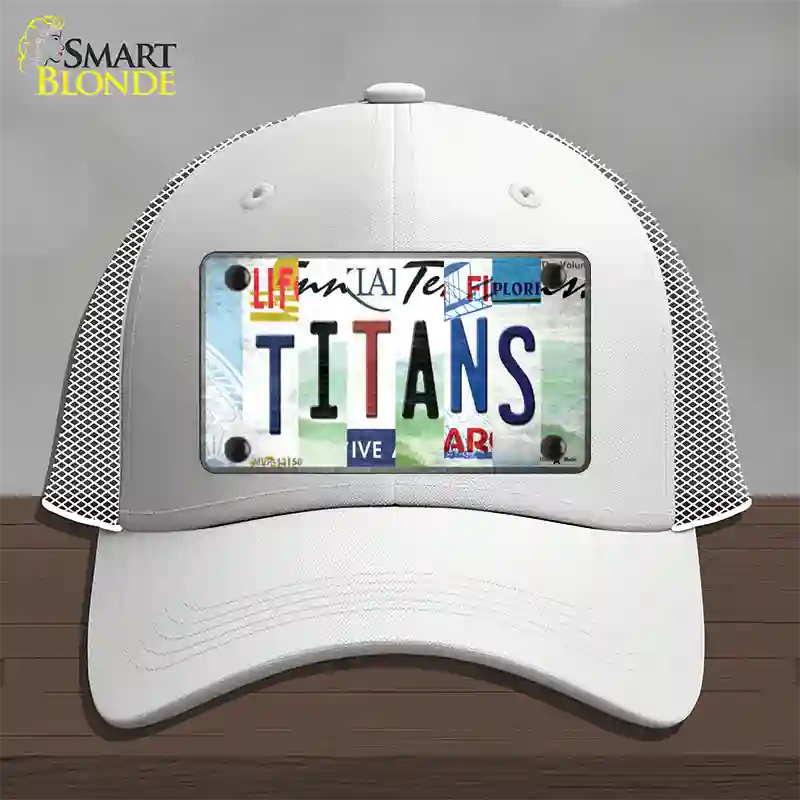 Titans Strip Art Novelty License Plate Hat Tag Mesh / White