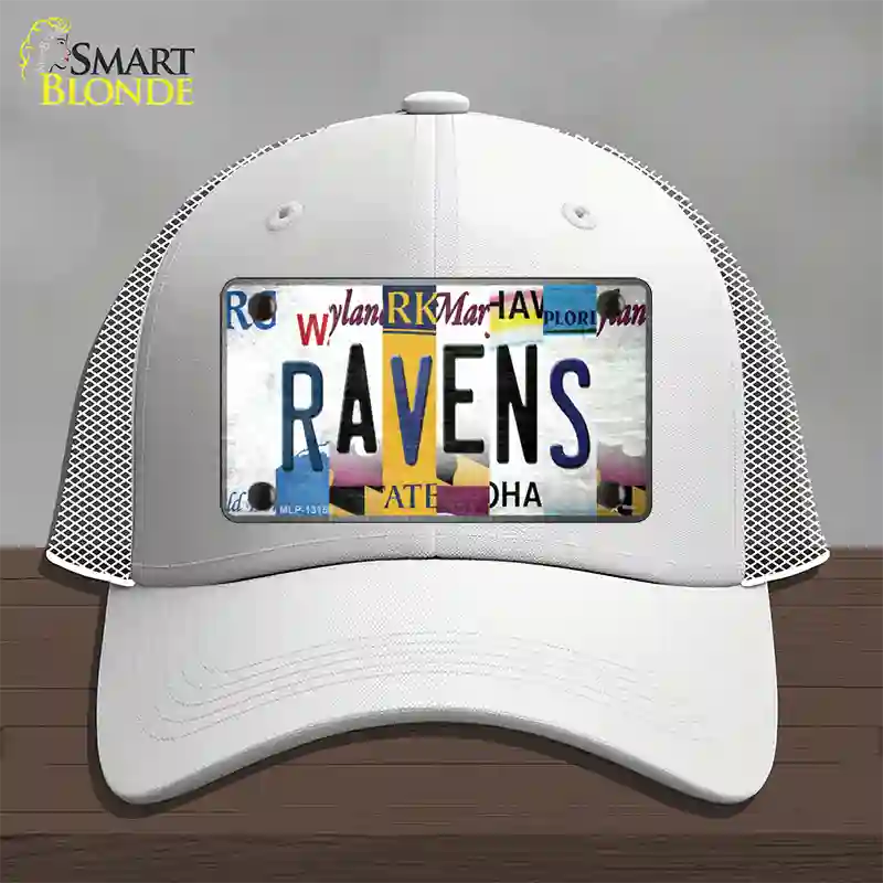 Ravens Strip Art Novelty License Plate Hat Tag Mesh / White