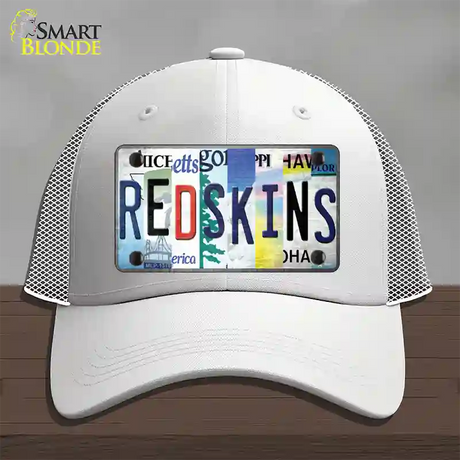 Redskins Strip Art Novelty License Plate Hat Tag Mesh / White