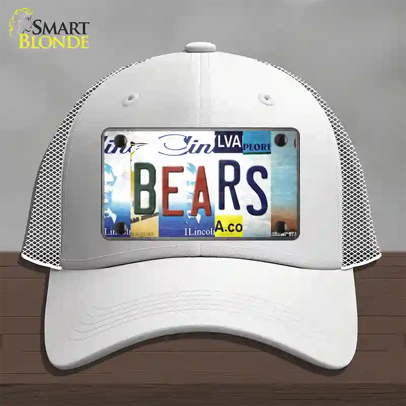 Bears Strip Art Novelty License Plate Hat Tag Mesh / White