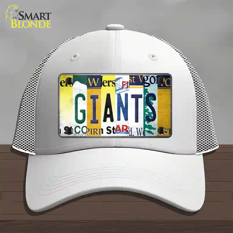 Giants Strip Art Novelty License Plate Hat Tag Mesh / White