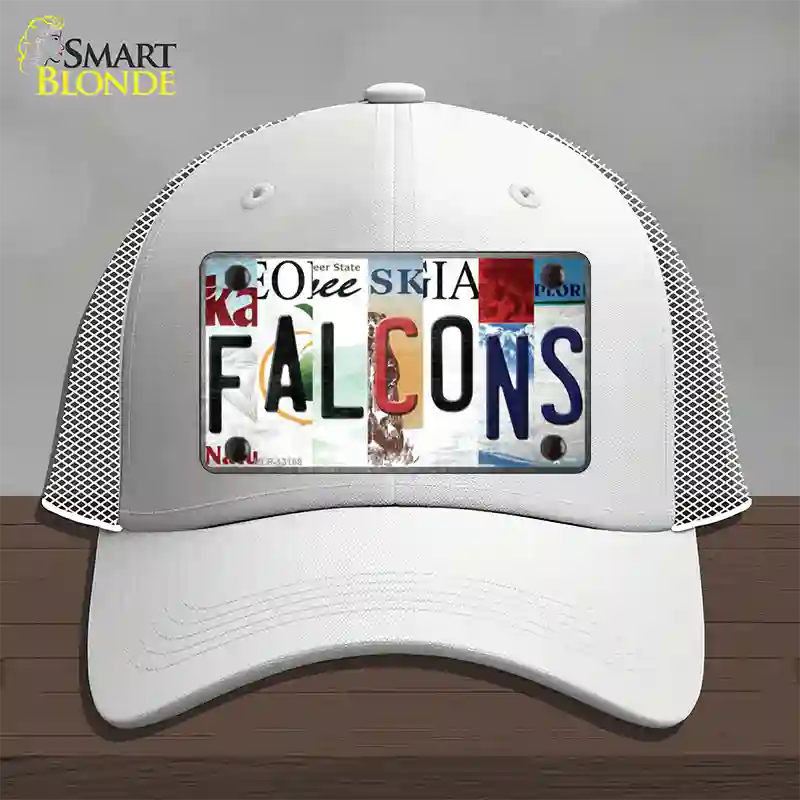 Falcons Strip Art Novelty License Plate Hat Tag Mesh / White