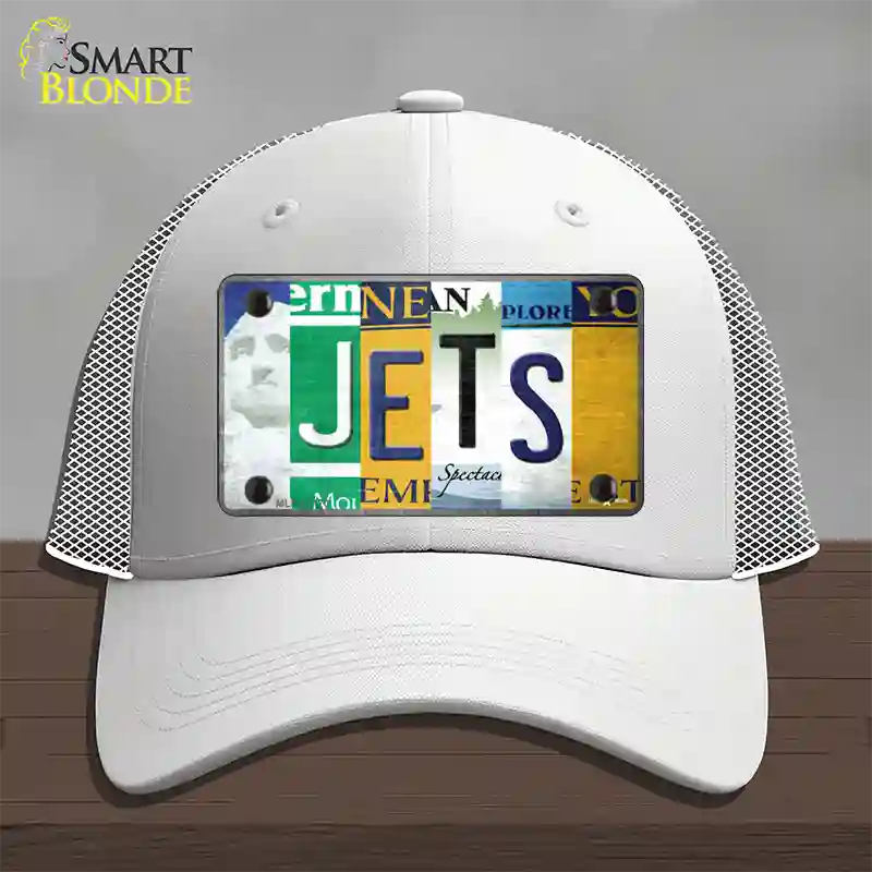 Jets Strip Art Novelty License Plate Hat Tag Mesh / White