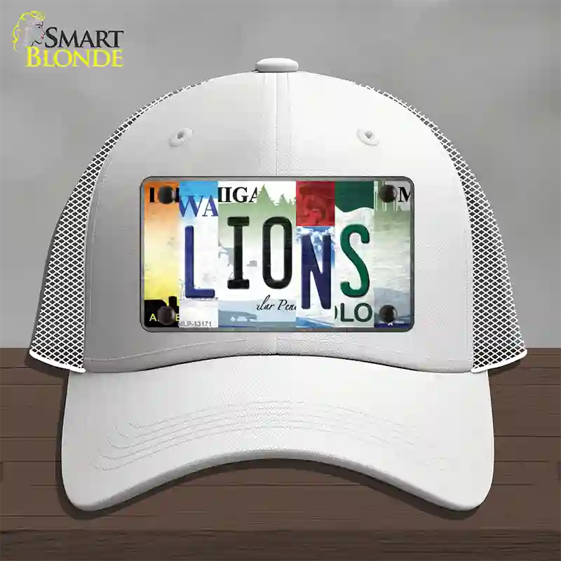 Lions Strip Art Novelty License Plate Hat Tag Mesh / White