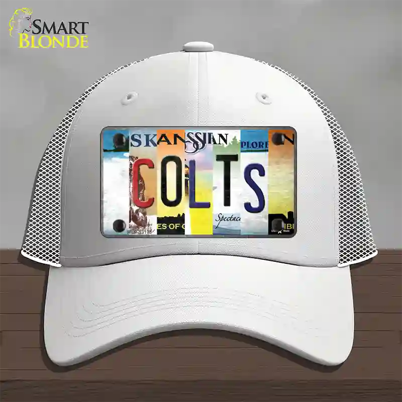 Colts Strip Art Novelty License Plate Hat Tag Mesh / White