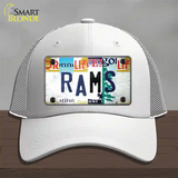 Rams Strip Art Novelty License Plate Hat Tag Mesh / White