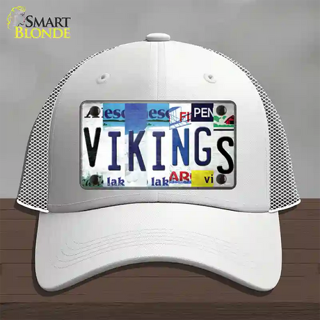 Vikings Strip Art Novelty License Plate Hat Tag Mesh / White