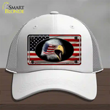 American Flag Eagle Novelty License Plate Hat Mesh / White