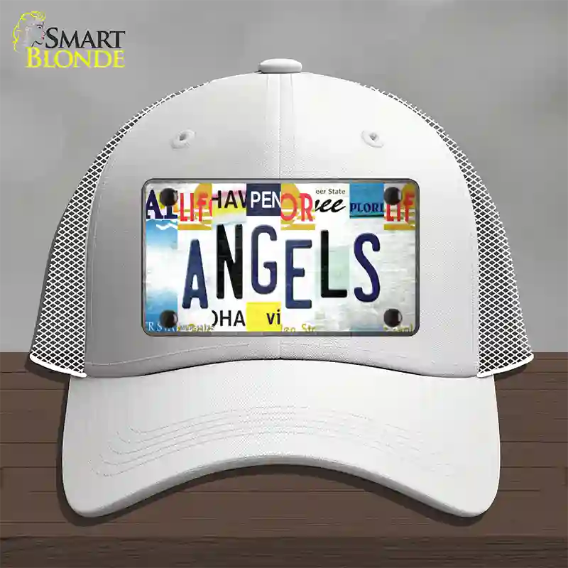 Angels Strip Art Novelty License Plate Hat Tag Mesh / White