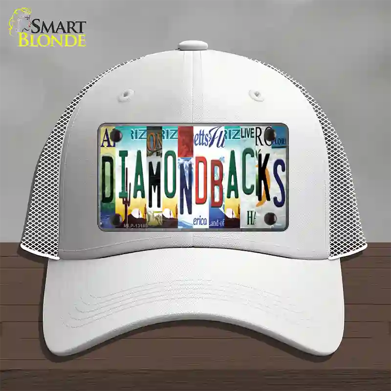 Diamondbacks Strip Art Novelty License Plate Hat Tag Mesh / White