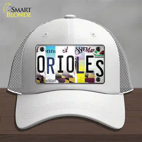 Orioles Strip Art Novelty License Plate Hat Tag Mesh / White